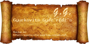 Gyurkovits Gyárfás névjegykártya